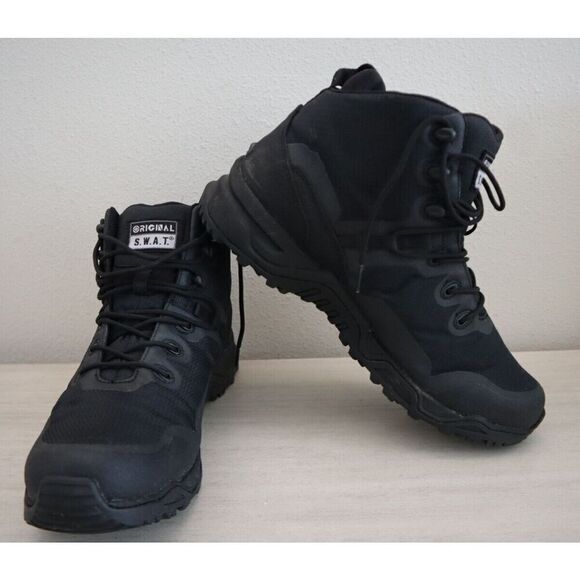 Original S.W.A.T. Men's 12 Women's 13.5 Black Alpha Fury 6" Lace-Up Boots - Picture 3 of 14
